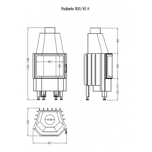 Каминная топка Hark Radiante 800/45 K_1 Каминная топка Hark Radiante 800/45 K_1