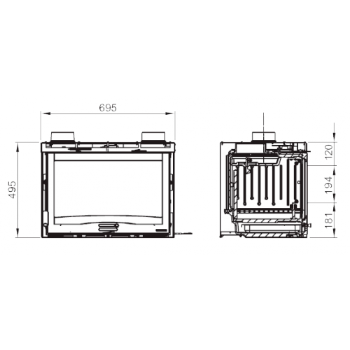 Каминная топка La Nordica Insert 70 H49 With Fan_1 Каминная топка La Nordica Insert 70 H49 With Fan_1
