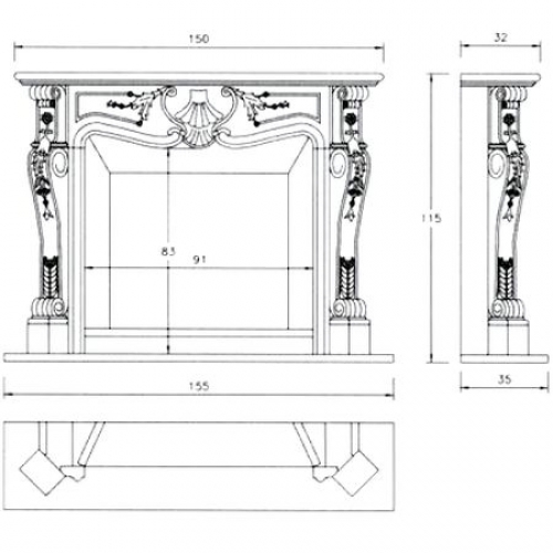 Портал для камина Crumar Delacroix, Blanco Carrara_2 Портал для камина Crumar Delacroix, Blanco Carrara_2